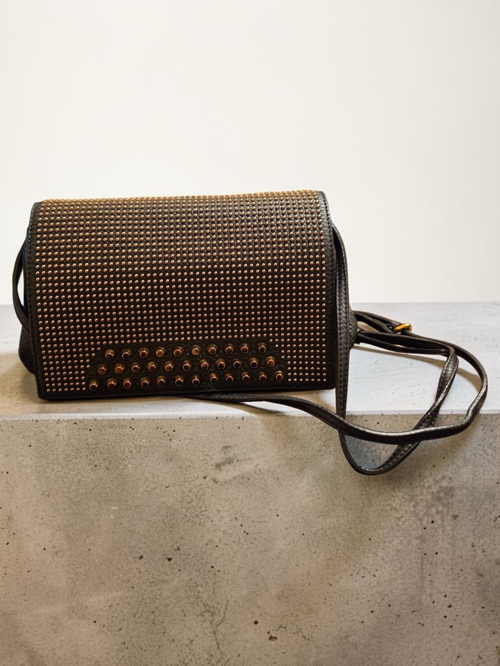 MCM Studded Black Crossbody Bag/with Dust Bag _ COA Included